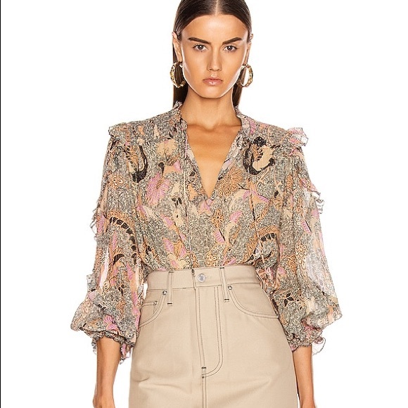 Ulla Johnson Tops - {Ulla Johnson} Lara Metallic Silk-Blend Blouse, Size 2